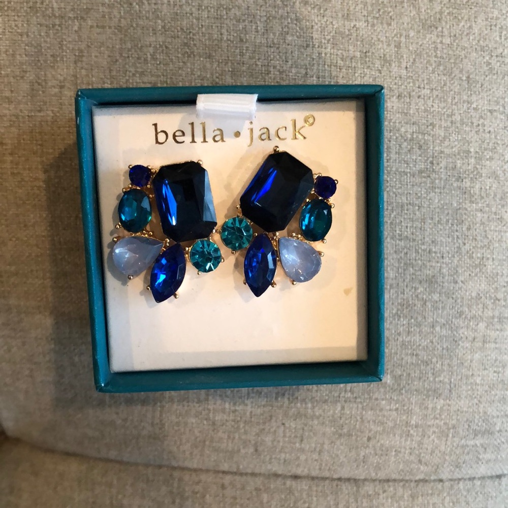 Multi-blue colored stud earrings